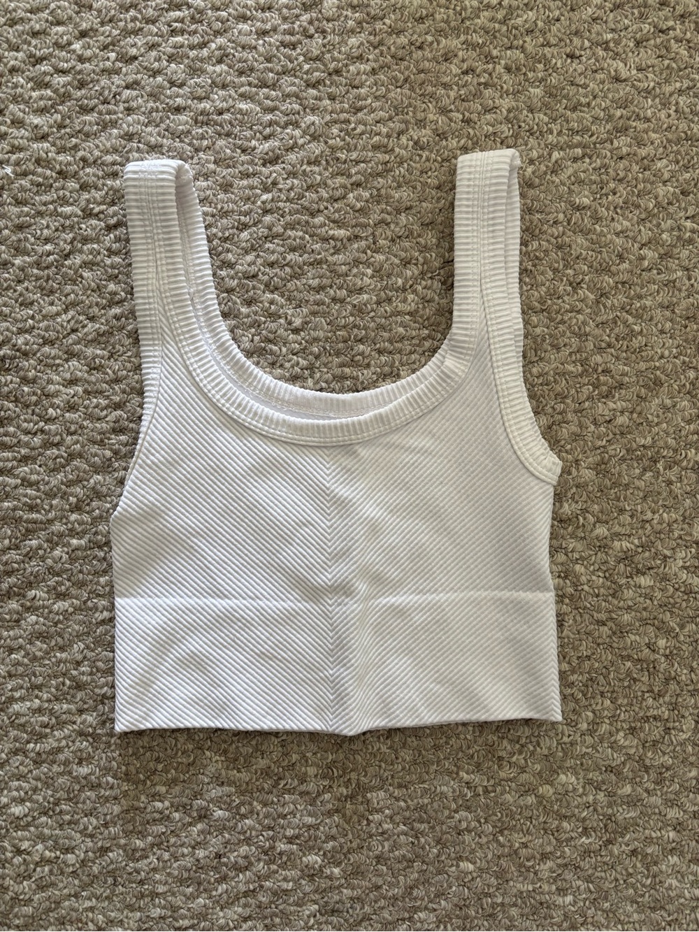 Tilly’s - White Ribbed Scoop Tank